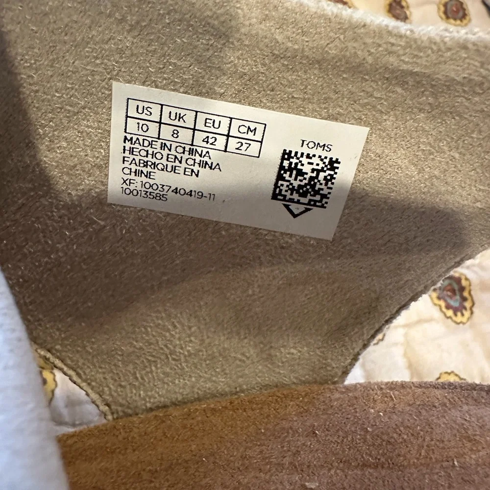 Toms Majorca Cutout Champagne Metallic Foil Woven Sandal Sz 10 NWT - Picture 10 of 10